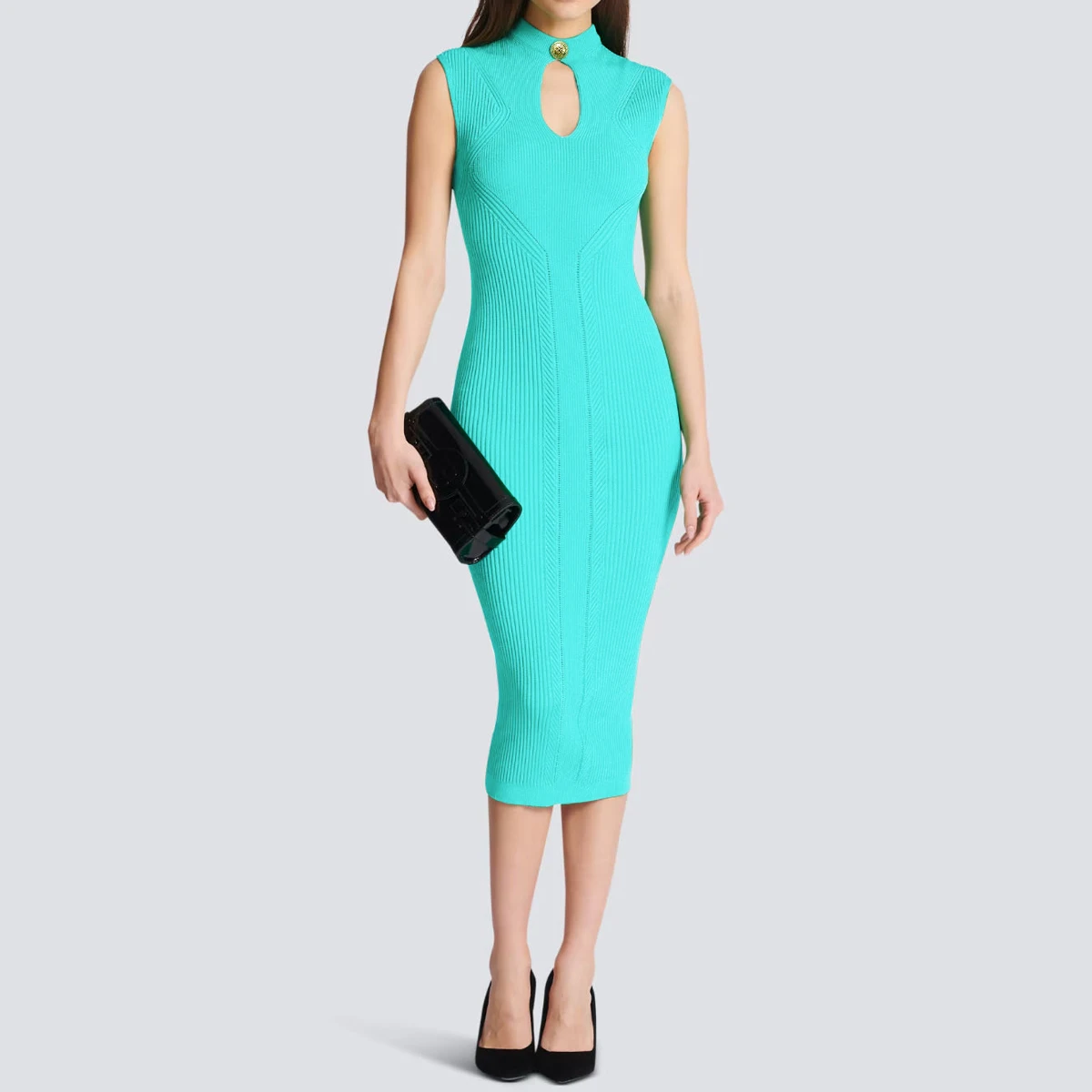 High Version Spot 2024 Spring And Autumn New Fashion Quality Knitted One-shoulder Slim Long-sleeved Dress