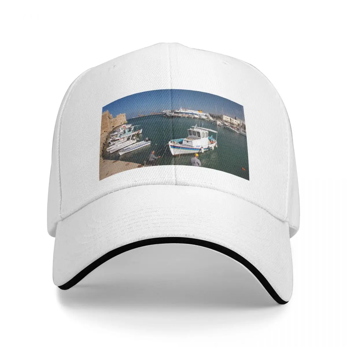 Venetian Harbour, Heraklion, Crete, Greece Baseball Cap funny hat black For Women Men's