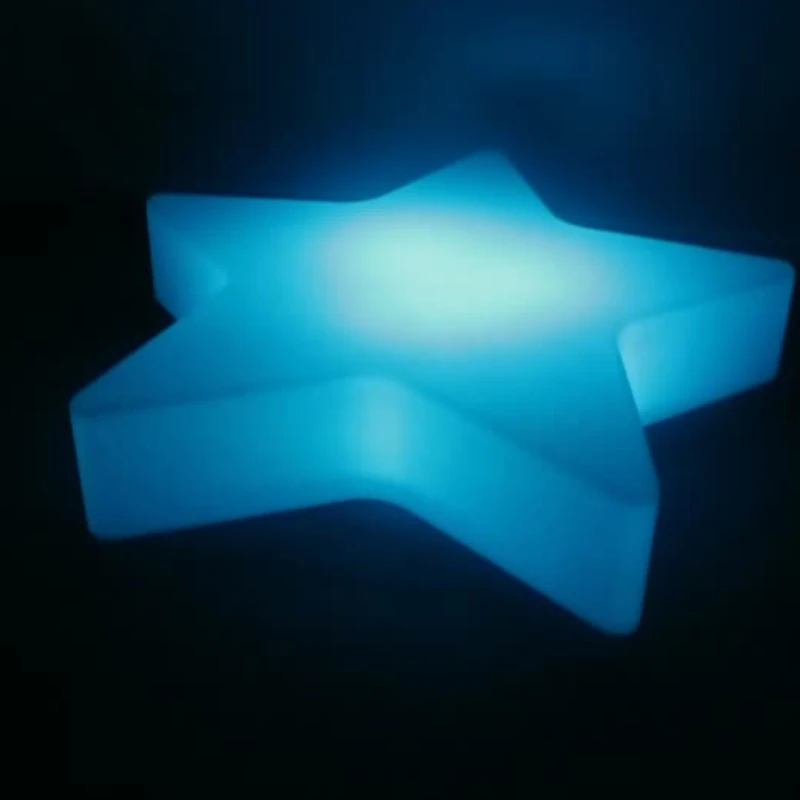 Luminous Star Motif Light Christmas Colorful Seat Decoration Table Lamp Blue Star Garden Lawn Ornament Luminous Stool