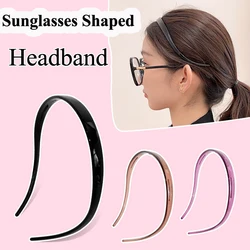 Hot Sale!Sunglasses Shaped Acrylic Headband Women Transparent Anti-slip Toothed Hairband Makeup Hair Hoop Hairstyle Fixing Tool