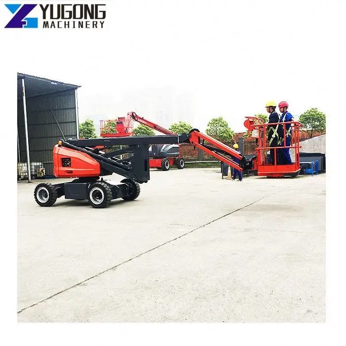 YG Man Basket Platform Towable Boom Electric Mobile Spider Boom Lift Aerial Work for Sale Fully Self-propelled Curved Arm Lift