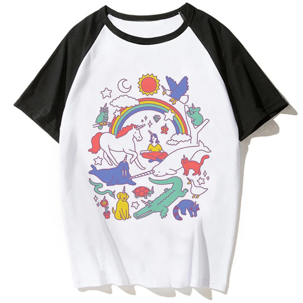 

Horse Tee women Y2K comic designer t-shirts girl Japanese clothes