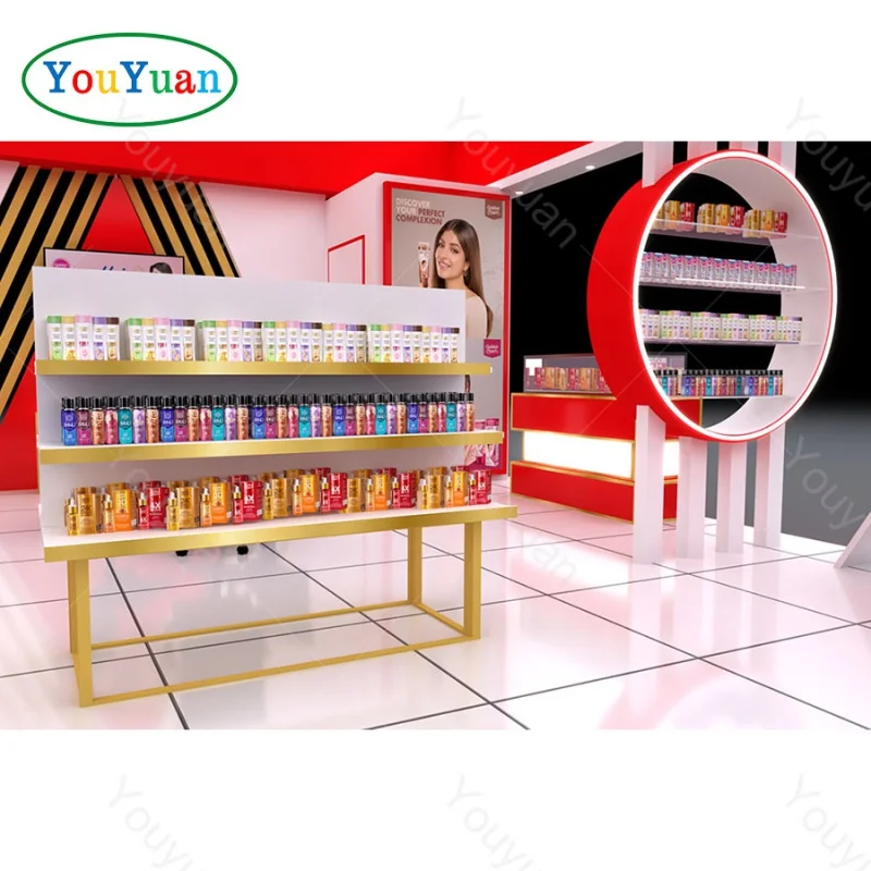 (customized)Modern design nail polish display showcase beauty nai cosmetic display cabinet and showcase kiosk