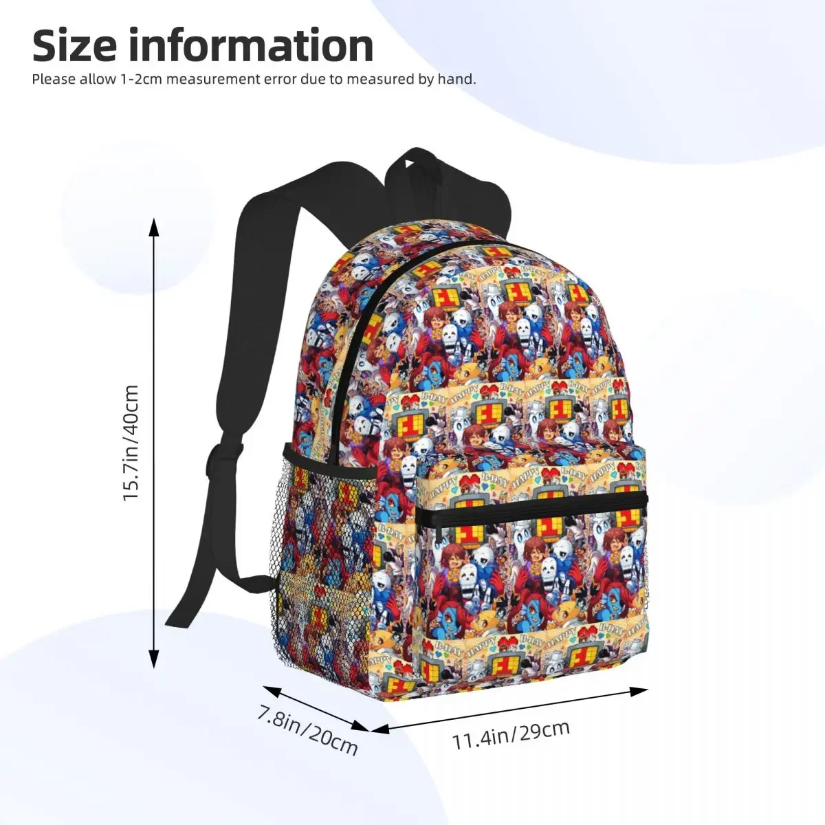 Undertale Cartoon Student Backpack School Bag Hiking Travel Daypack for Men Women Fashion Bookbag Shoulder Bags