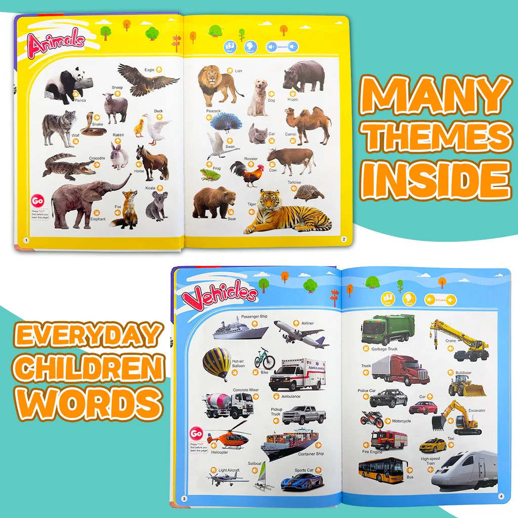 My First Words Sound Book—Interactive Talking Board Book for Toddlers|13 Themes, 300+ Words|Touch&Listen, Read-&-Repeat, Fun Q&A
