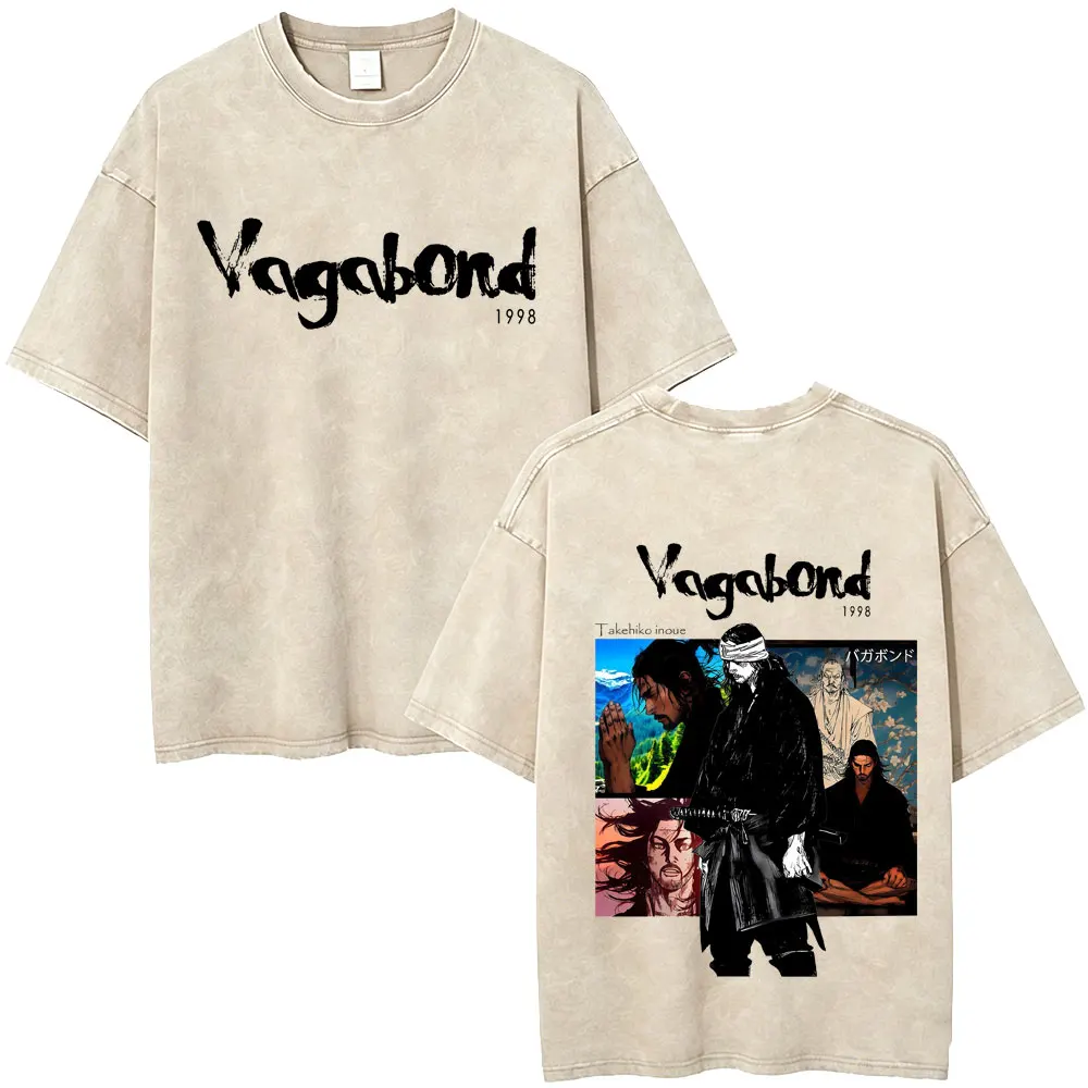 Anime Vinland Saga Thorfinn Ich habe keine Feinde Vintage Washed T-Shirt Herren Damen Manga Lässiges Oversize T-Shirt Männliche Streetwear – Detail 6