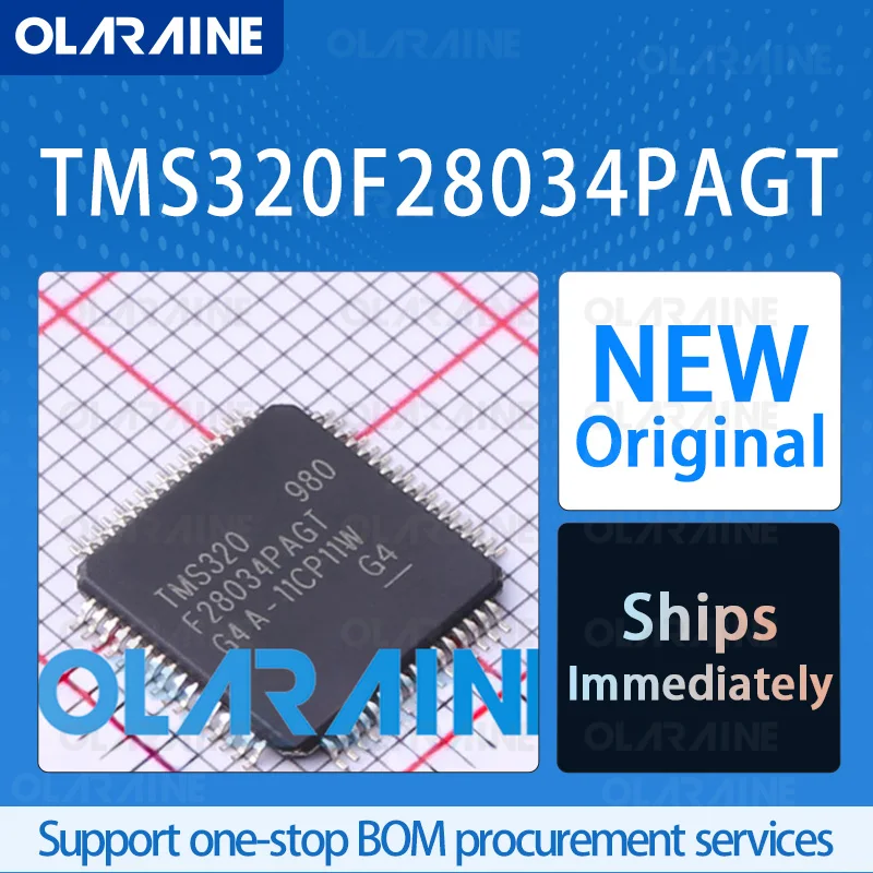 1/5/10Pcs TMS320F28034PAGT TQFP-64 original ic chip 32-bit microcontroller - MCU RoHS Core C28x 33 I/O Voltage - 1.955 V