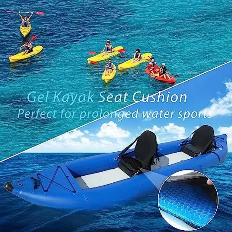 Kayaking Sit Seat Thicken Anti Slip Waterproof Kayak Cushion Seat Pad with Non-Slip Cover Boating Fishing Gel Seat Cushion