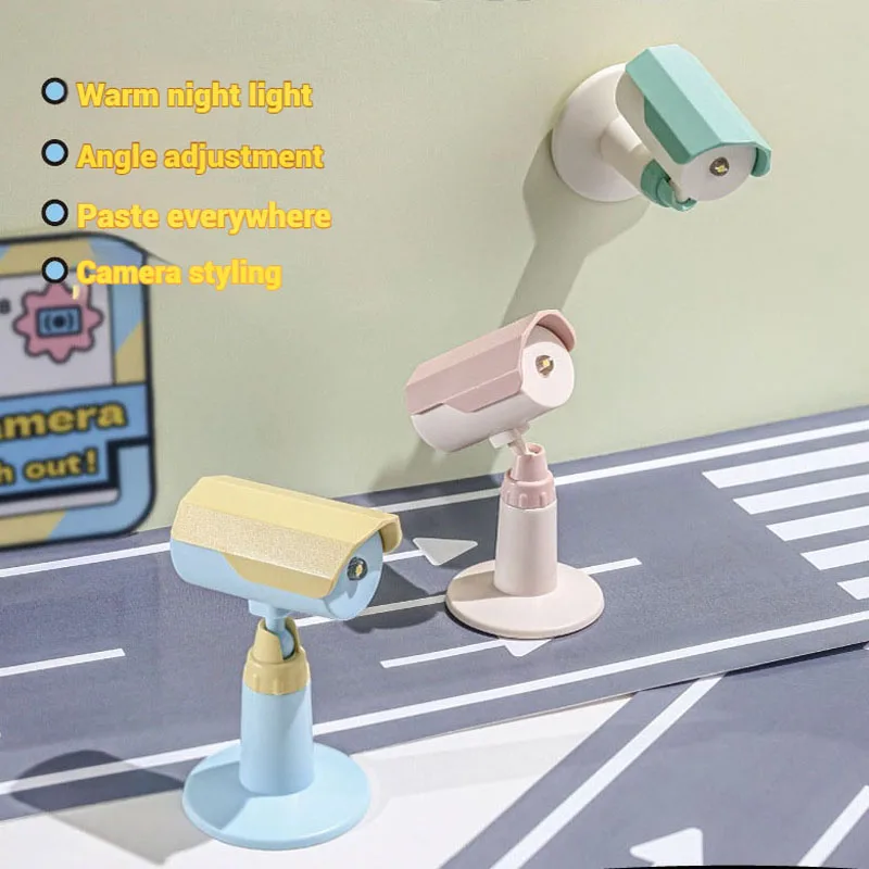 Mini Camera LED Night Light, Universal Rotating Small Table Lamp, Luz ambiente, Eye Lamp, Dormitory Bedroom Bedside Lamp, Presente ornamentos