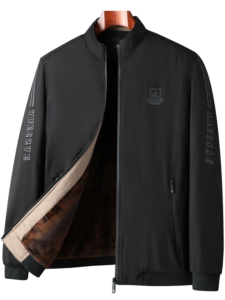 

Men's Fce Lined Thiened Jaet Autumn Winter Cotton Coat for Middle-Aged And ly Warm Sli Casual Faion Ci Wear