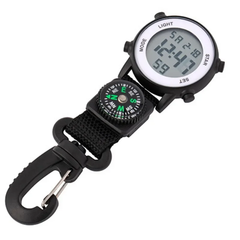 Mountaineering Man Clock Nylon Strap Fashion Simple Quartz Pocket Watch Glass Men's and Women's Sports Bag Compass Pocket Watch