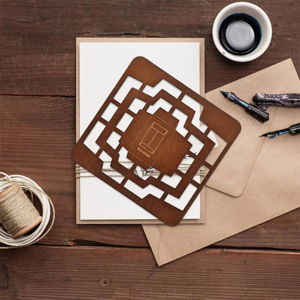 

2 Pcs Wooden Envelope Template Diy Crafts Templates Accessory Maker Stencils Addressing