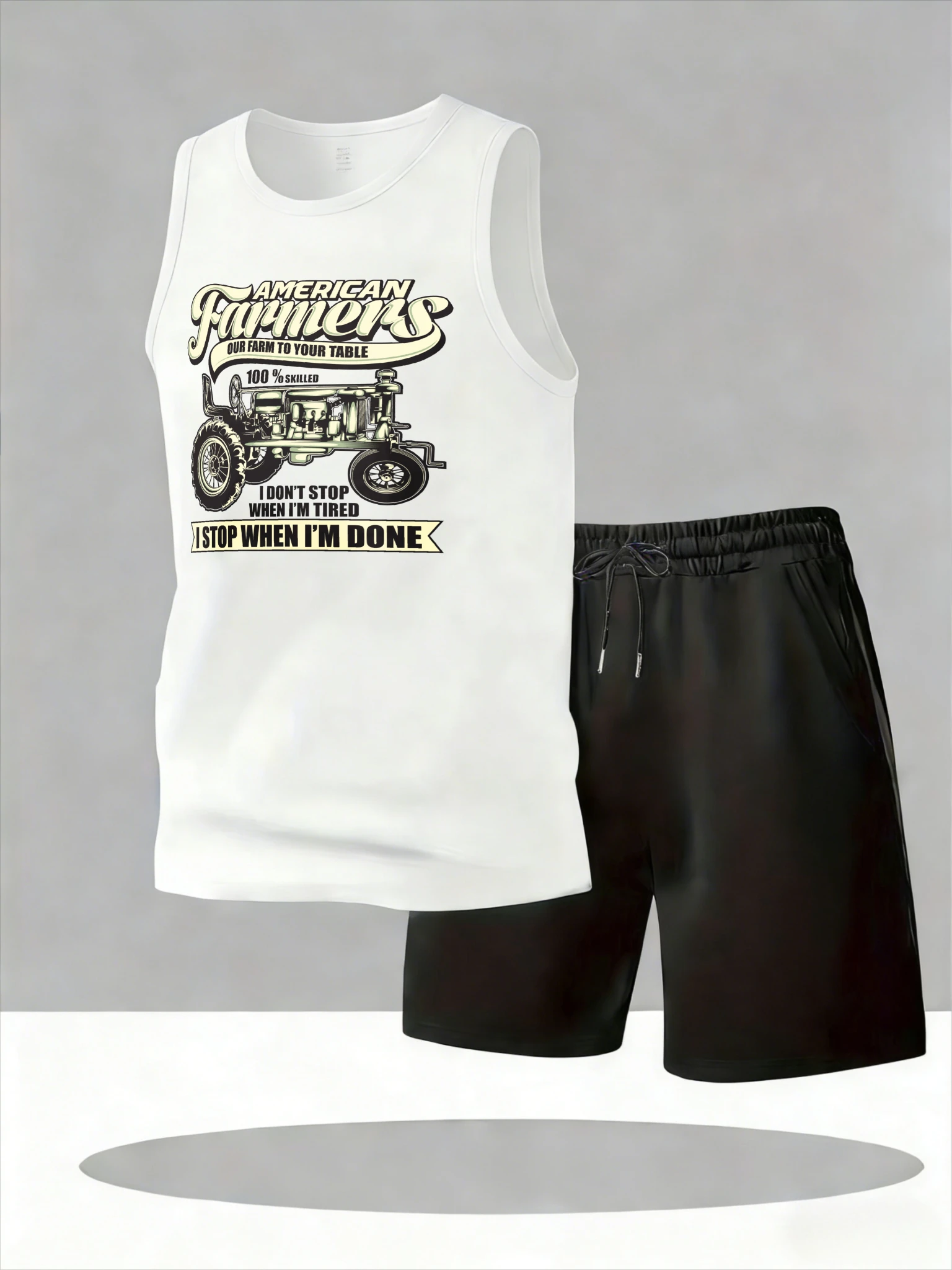 

Men's Tank Top Sets 2026 Summer Quick drying beach crewneck Breathable sports oversize Old money man running Two-piece sets