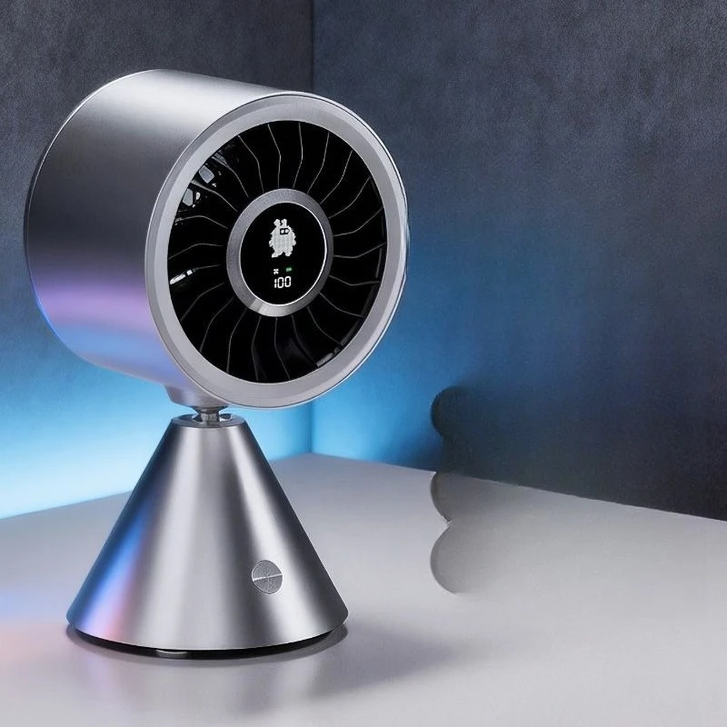 Portable metal small fan USB folding turbine universal rotating fan office desktop mute