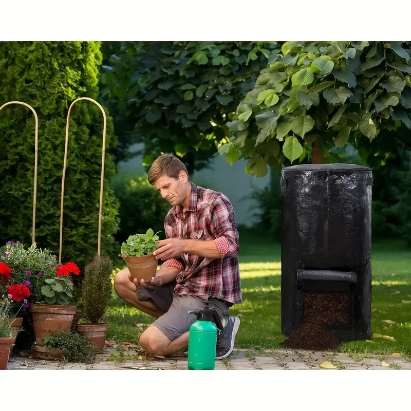 Outdoor compost bin, reusable garbage bag, homemade nutrient soil compost bag