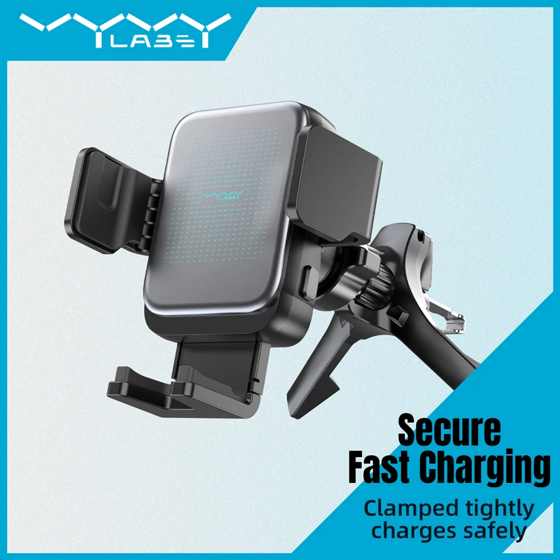 

VYVYLABS Magnetic Car Phone Mount Auto Locking Wireless Charging Phone Holder With Hook Clip For Car Air Vent Universal