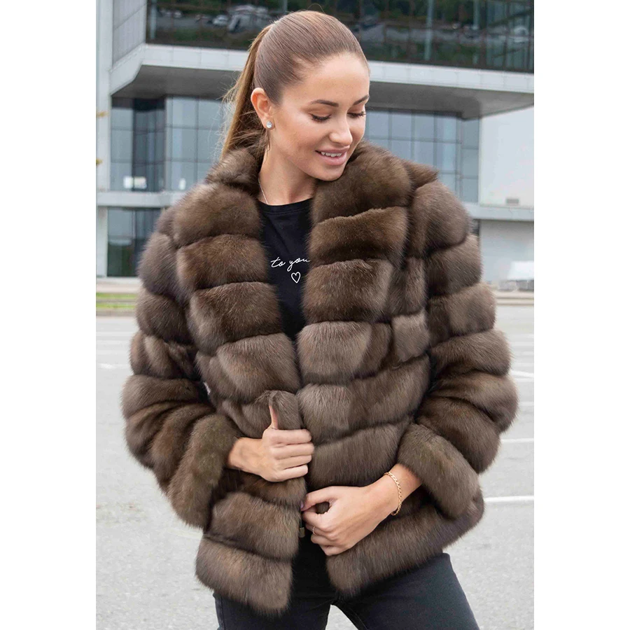 

Winter Fur Jacket Real Fox Fur Jacket Women's Fur Jacket Warm Luxury Turndown Collar Clothes Best Seller New Style