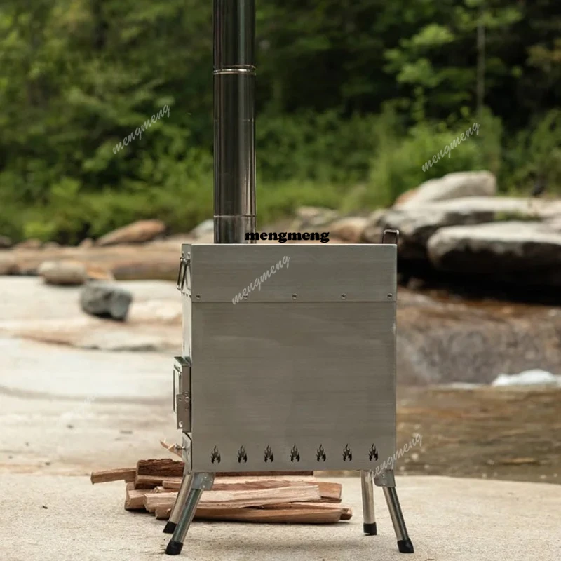 Portable Fireplace Wood Stove Cast Iron for Home Sauna Tent Body Spa/Cooking/Heating/Camping