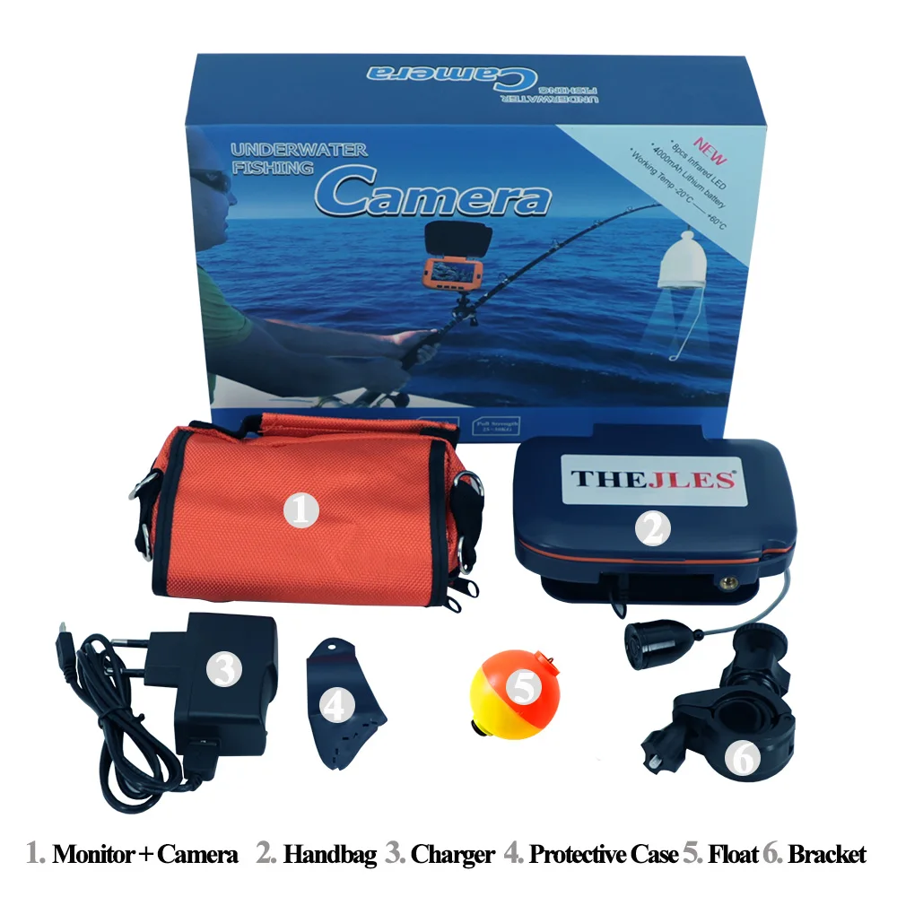 Imagem -04 - Thejles Video Fish Finder Câmera Subaquática Colorida de 43 Polegadas com Luzes ir Podem Ser Ligadas Desligadas 15m hd 1000tvl Câmera de Pesca