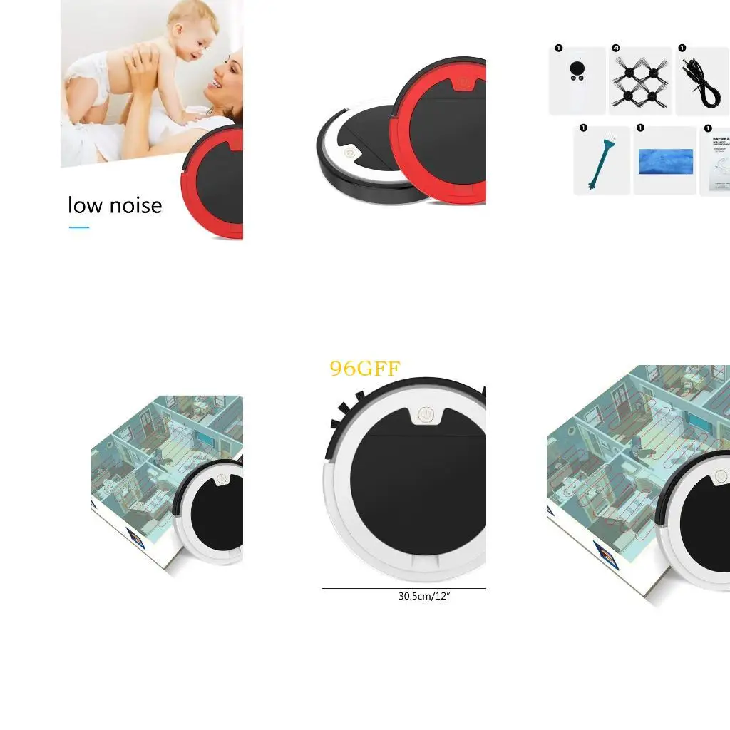 96GF Mini Vacuum Cleaner Wet/Dry Use 3-in-1 Sweeping Vaccum Mopping 90 Run for Time