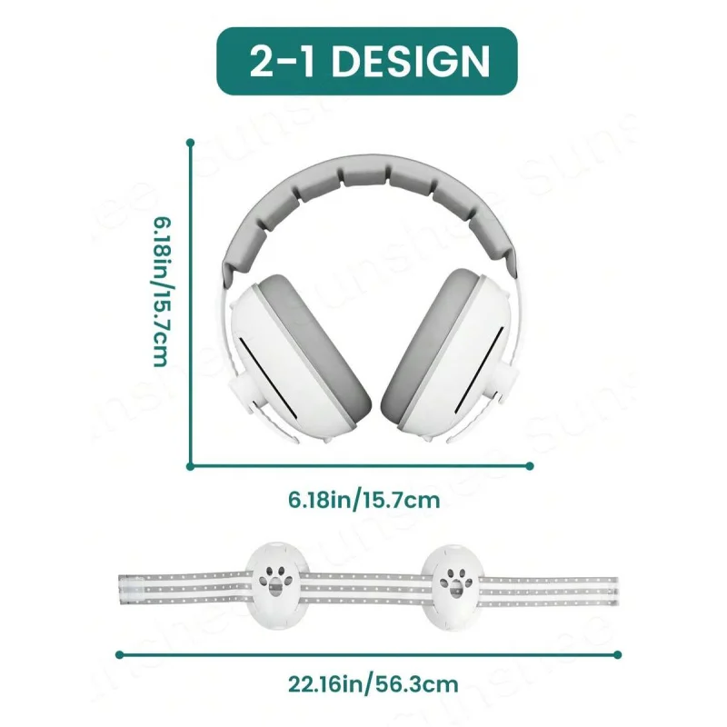 Baby Ear Protection Noise Cancelling Headphones For Babies, 2-In-1 Baby Ear Protection, Baby Travel Essentials For Outdoor