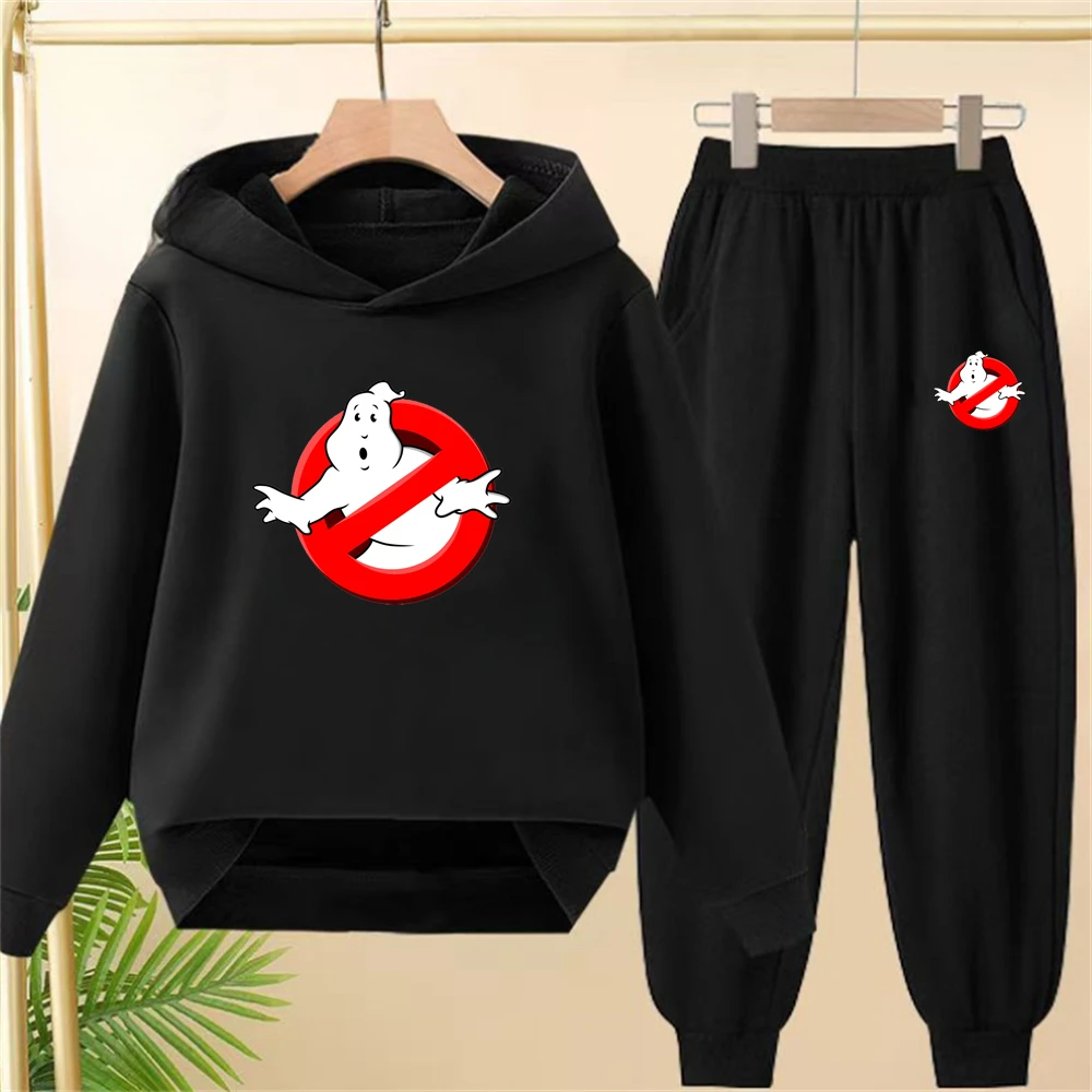 Black children's Hoodie coat Ghostbusters movie Suitable Age 2-12 boys girls sweatshirt outerwear pants set autumn clothing
