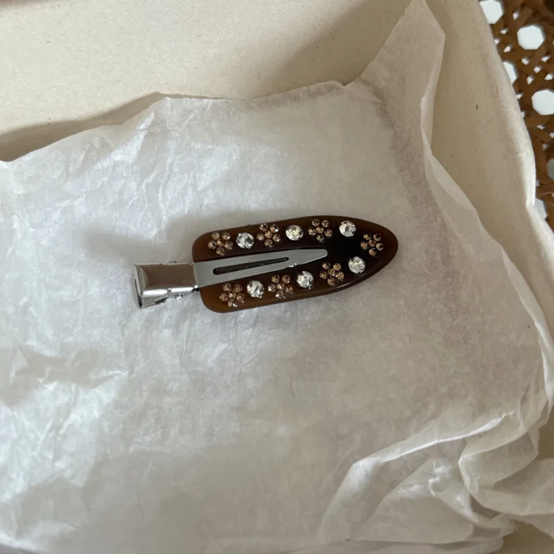 1 قطعة مشبك شعر خلات الأزهار للنساء الفتيات Traceless نمط الرخام اللون الماس منقار البط الجانب مخلب