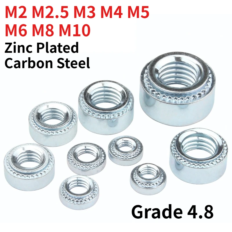 Zinc Plated Self Clinching Nut P Type Carbon Steel Rivet Press Nut M2 M2.5 M3 M4 M5 M6 M8 M10 Sheet Metal Fastener