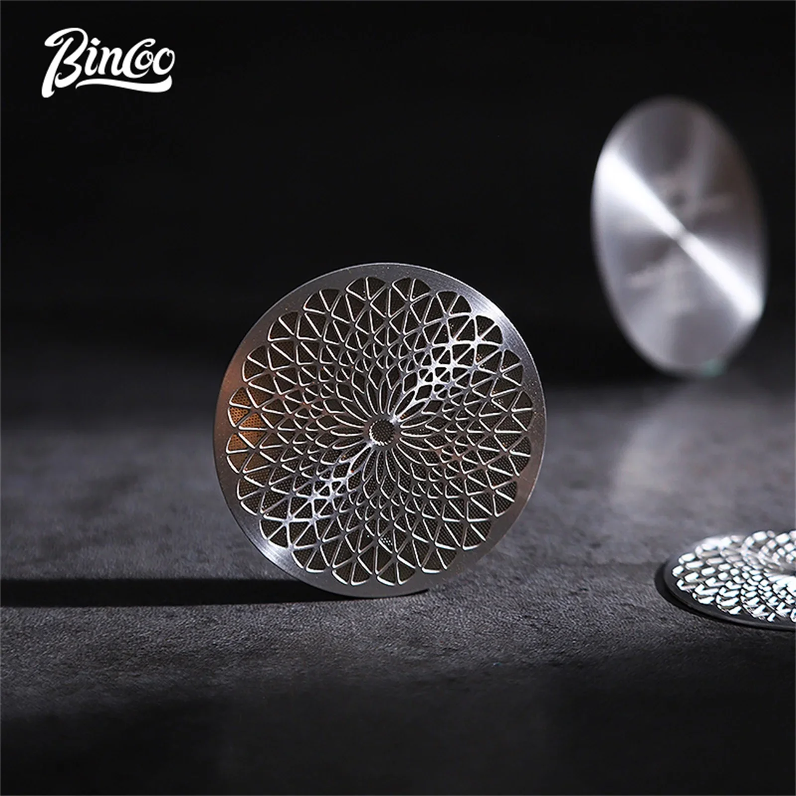 

Bincoo Professional Sintered Coffee Shower Screen - Kaleidoscope Design for Uniform Water Distribution in Espresso Machines