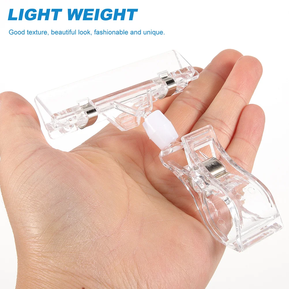 10pcs Transparent Double Sided Clips Price Tag Holder Rotating Merchandise Display Sign Banner Mini Clip Super Clip