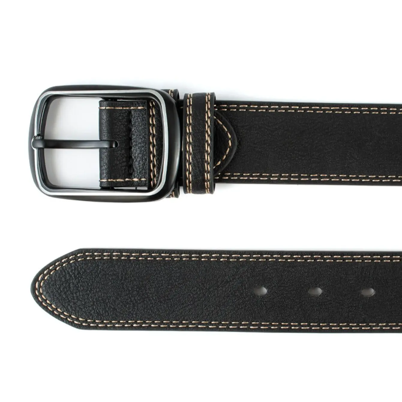 Simples masculino cinto de metal pino fivela couro do plutônio jean cinto casual cinto de alta qualidade para calças masculinas