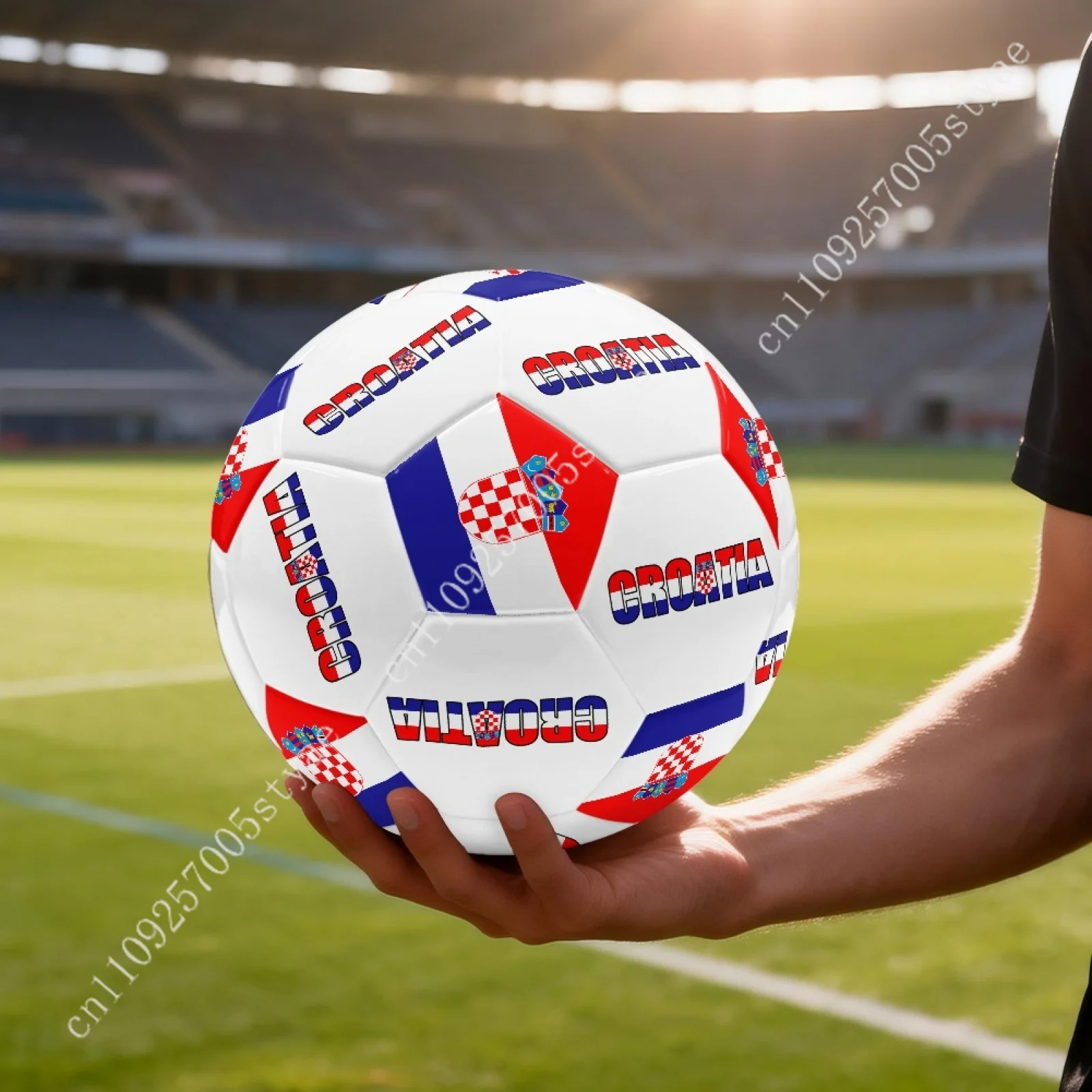 Croatia Flag Croatian Soccer Ball Leather Football Light Sport Equipment Durable Soccer Balls for Indoor Outdoor Match Training