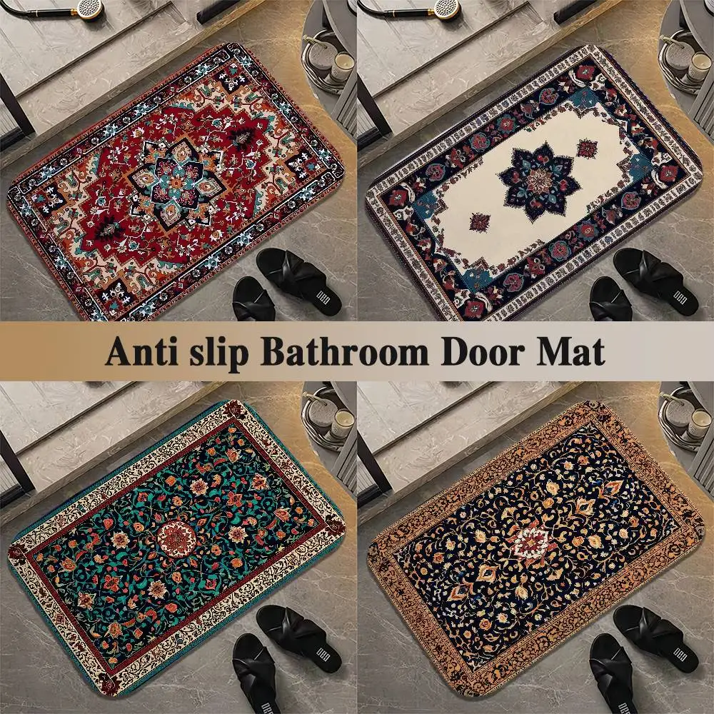 

Bohemian Pattern Floor Mat Printed Large Carpets Living Room And Bedroom Carpets Bathroom Anti Slip Door MATS Small Carpets