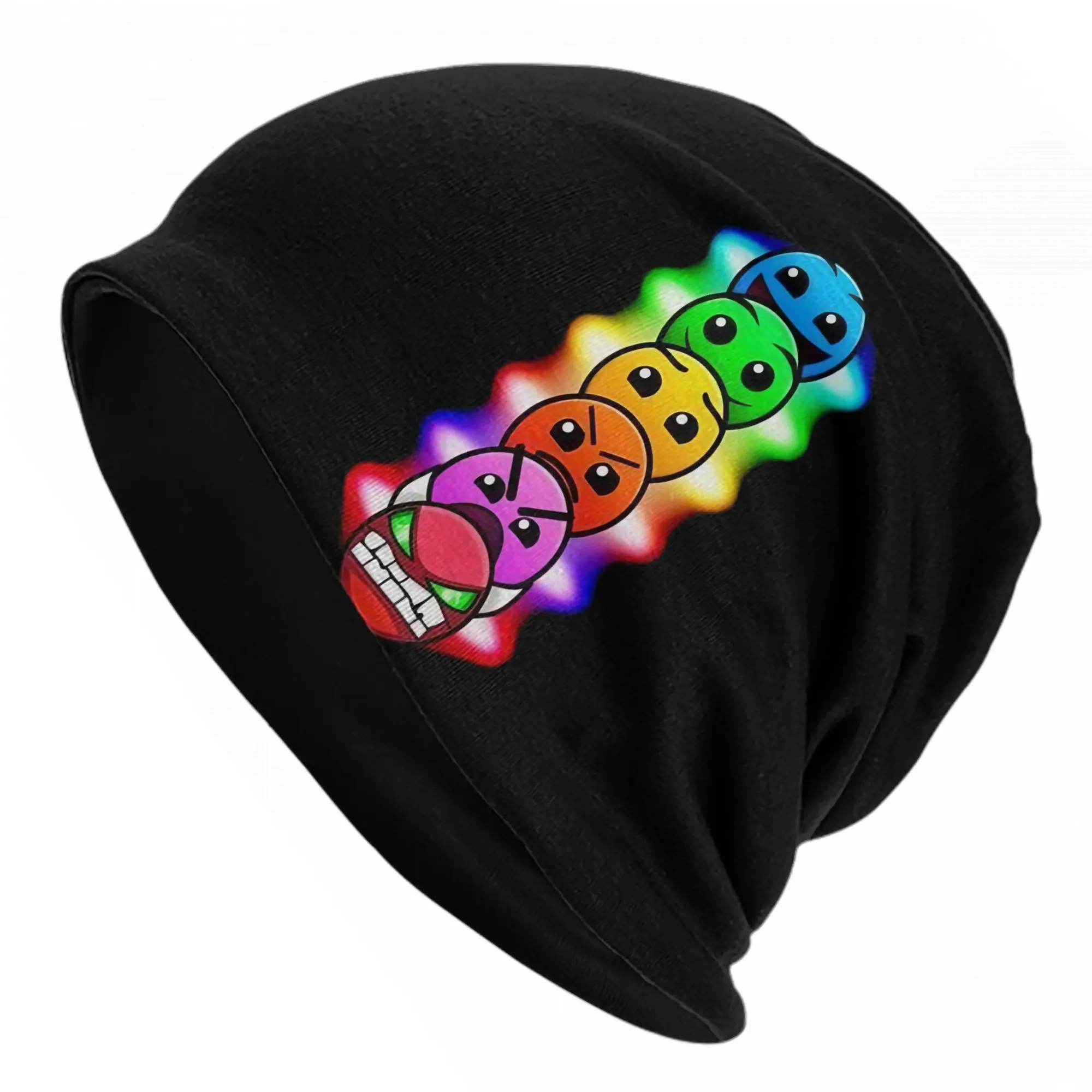 Geometric Dash Video Game Caps Geometry Dash Casual Unisex Street Skullies Beanies Hat Summer Warm Dual-use Bonnet Hats