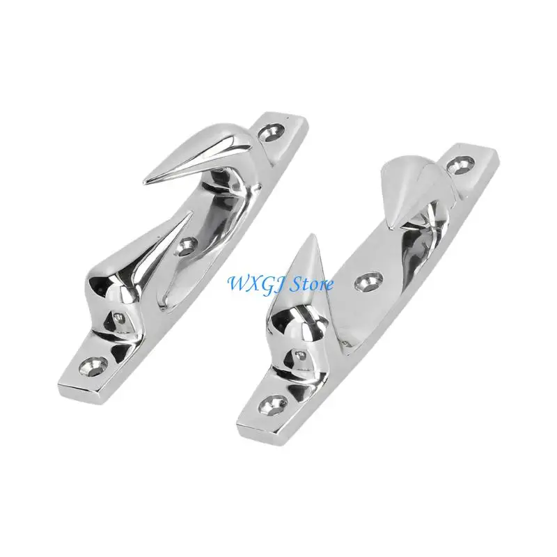 37JE Deck Mount Rope Guide Chocks Pair for Marine Line Guide Hardware in 316 Stainless Steel with Polished Skene Form