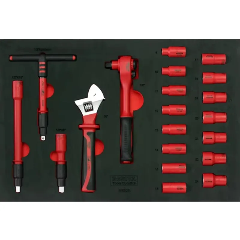 Professional Insulated Hand Tool Kit Certified Electrician Tool Kit with Heavy Duty Carry Case