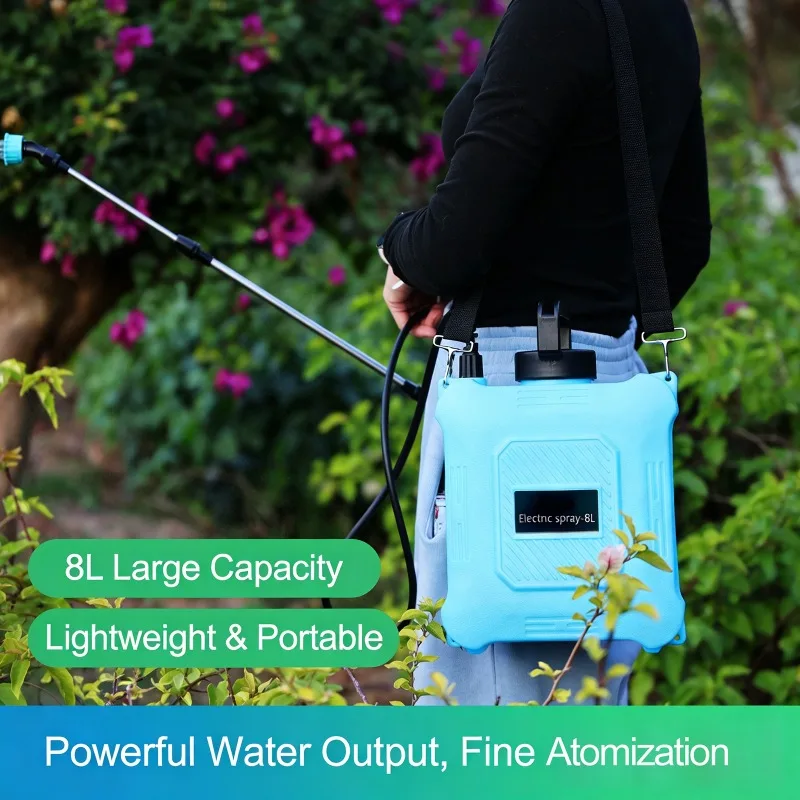 5L/8L Shoulder-Back Electric Sprayer with Handle Retractable Wand Portable Multi-purpose Garden Sprayer for Farms Orchard