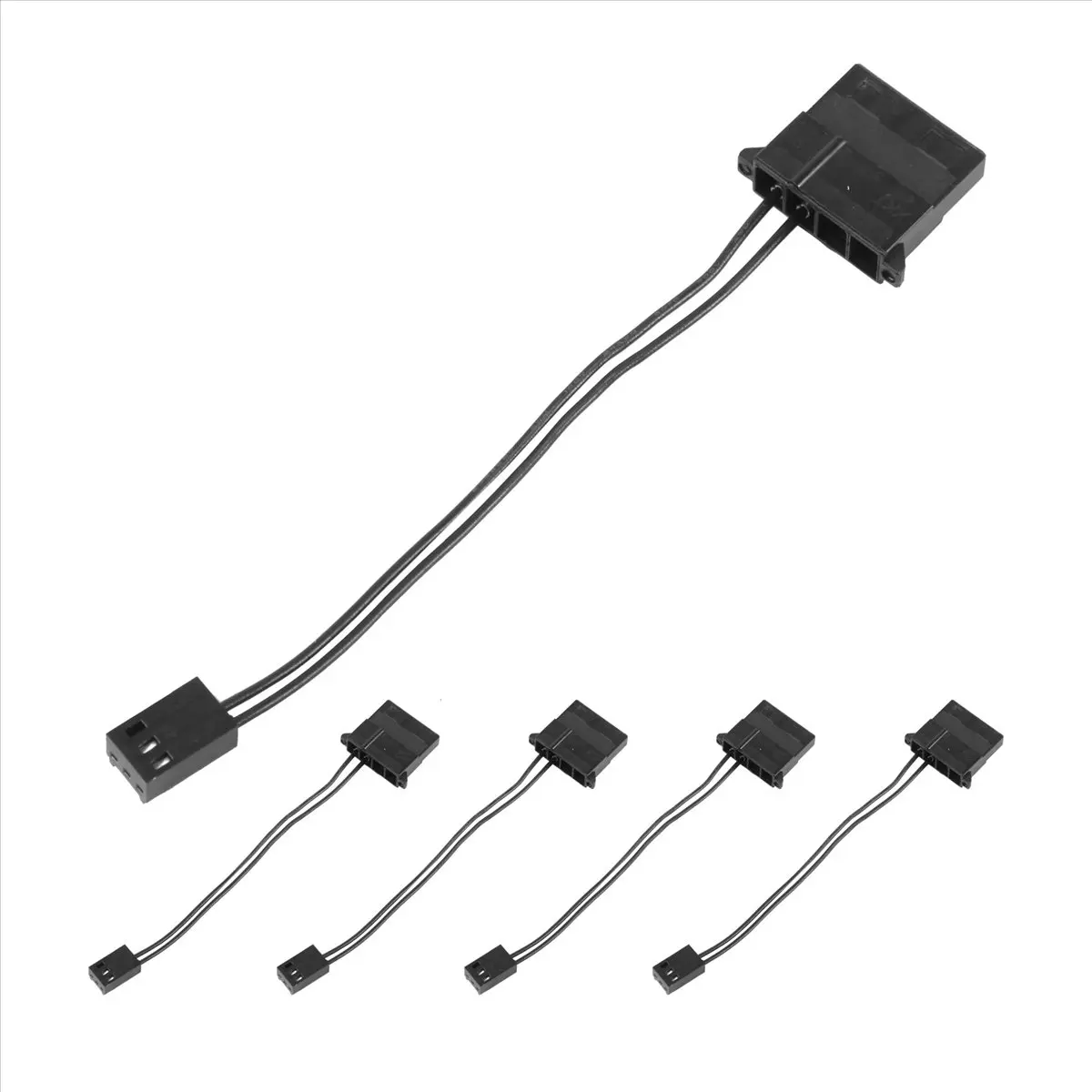 DTC5 5Pcs IDE to 3 Pin Fan Power Cable D Plug Power to 3 Pin Connector Computer PC Cooling Convertor Cable