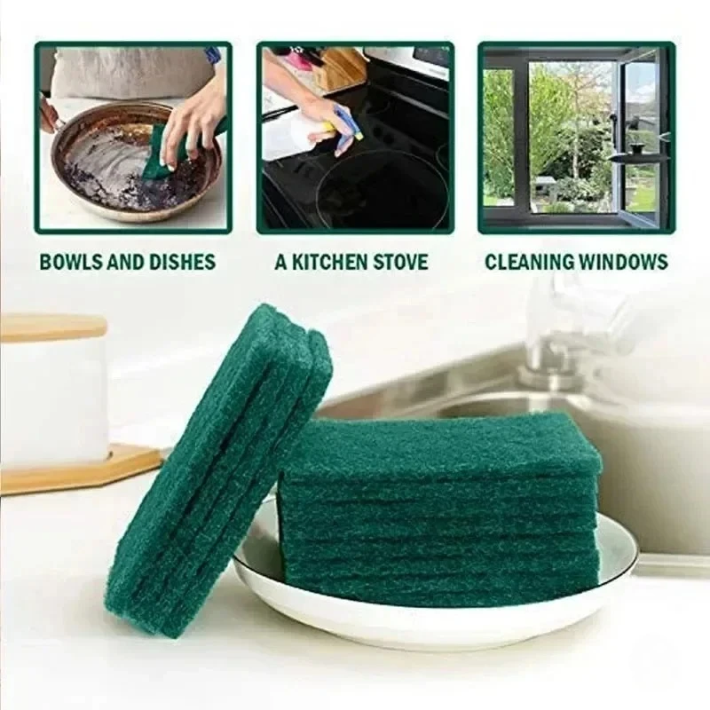 5/10/20/30PCS Scrub Pads Household Kitchen Oil Removal Dishwashing Pot Pads Scratch Free Multipurpose Reusable Cleaning Dishrag