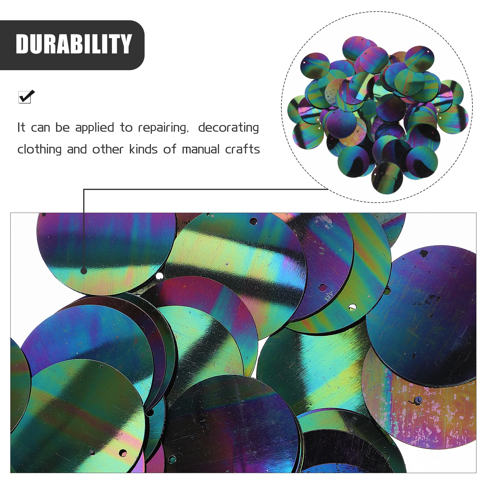 

10 Bags Sequin Accessories Decorative Round Sequins Craft for Diy Crafts Large Embroidery Acrylic