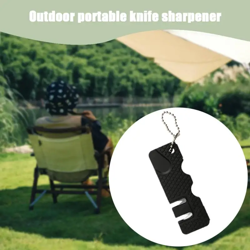 Mini aiguiseur de couteaux portable pour l'extérieur, ciseaux, aiguiser les engrenages, hameçon, couteau en carbure, pierre à aiguiser, outils de camping, accessoires de cuisine