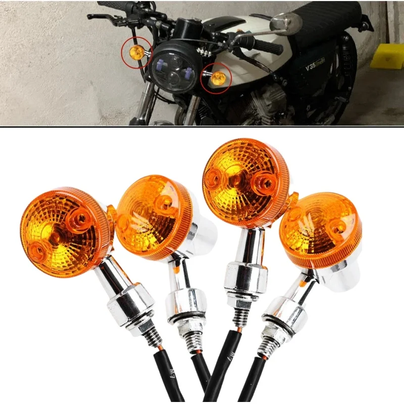 4 X LED Indicators 12v Turn Signal Lamps Amber Motorcycle Blinker Lights Motorcycle Turn Signal Motorcycle Accessories
