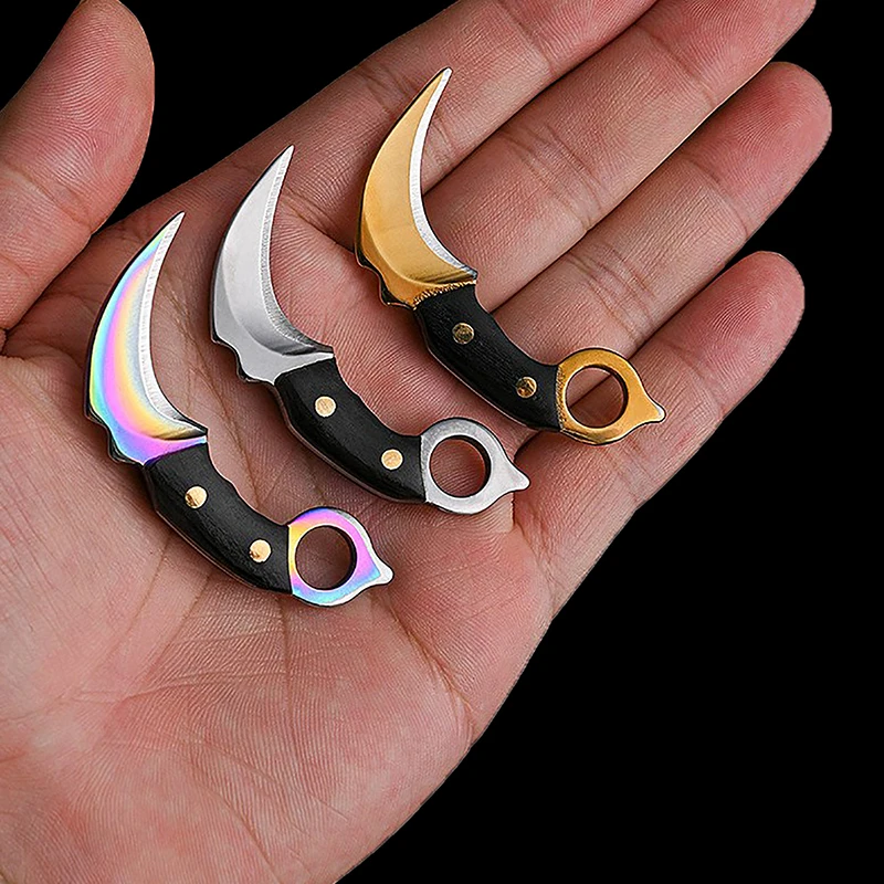 1PC Mini Keychain Pocket Knife Stainless Steel Camping Small Mini Portable Knife Peeler Fixed Blade