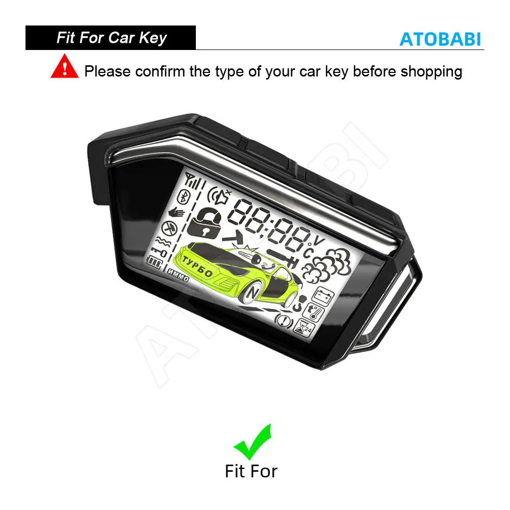 Leather Car Key Cover Bag For Scher-Khan Mobicar A B 1 2 3 M10 M20 Two Way Car Alarm System LCD Remote Fobs Shell Case Accessory