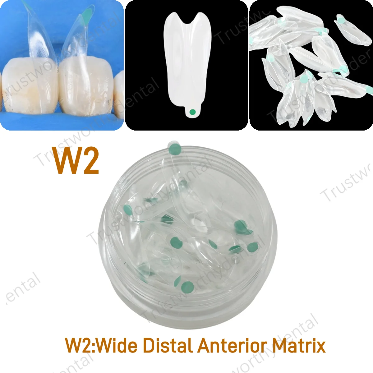 Dental Transparent Matrix Clear Anterior Distal Front Teeth Matrice Fit Bioclear W2 Teeth Shape 0.038mm