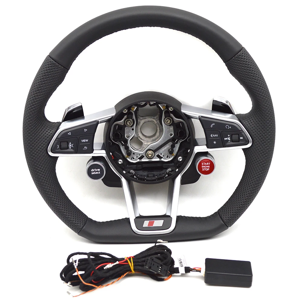 

Flipped red line black multifunctional steering wheel assembly, suitable for Audi R8