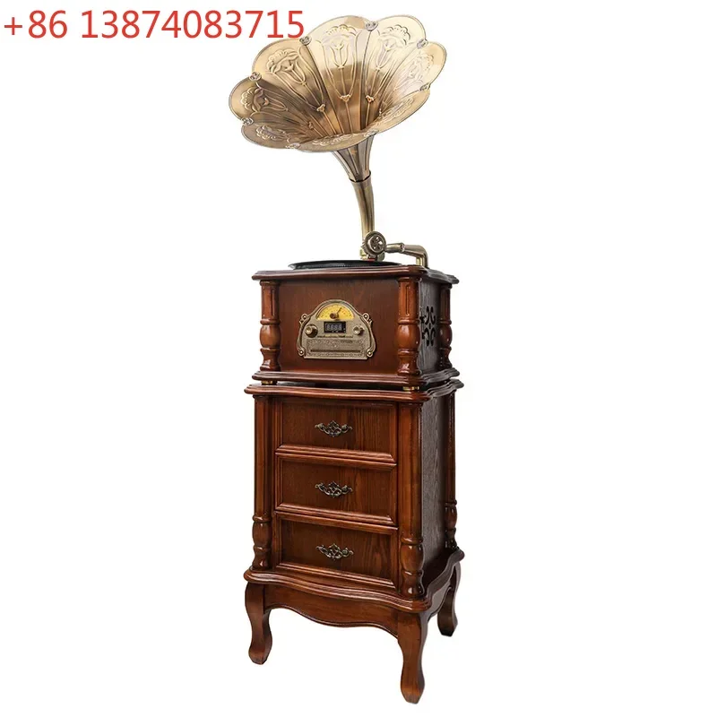 Phonograph Living Room Vinyl Record Player Solid Wood Vintage Antique Streamer 1