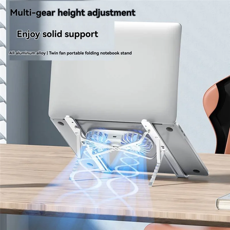 

SR-Foldable Laptop Stand With Cooling Fan Cooler Pad For Tablet Enhanced Cooling Support And Portable Design B