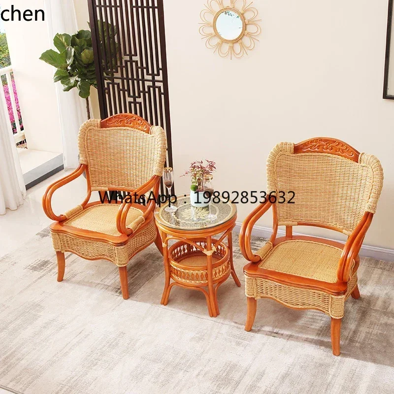 AB rattan chair tea table chair natural rattan balcony woven chair sofa