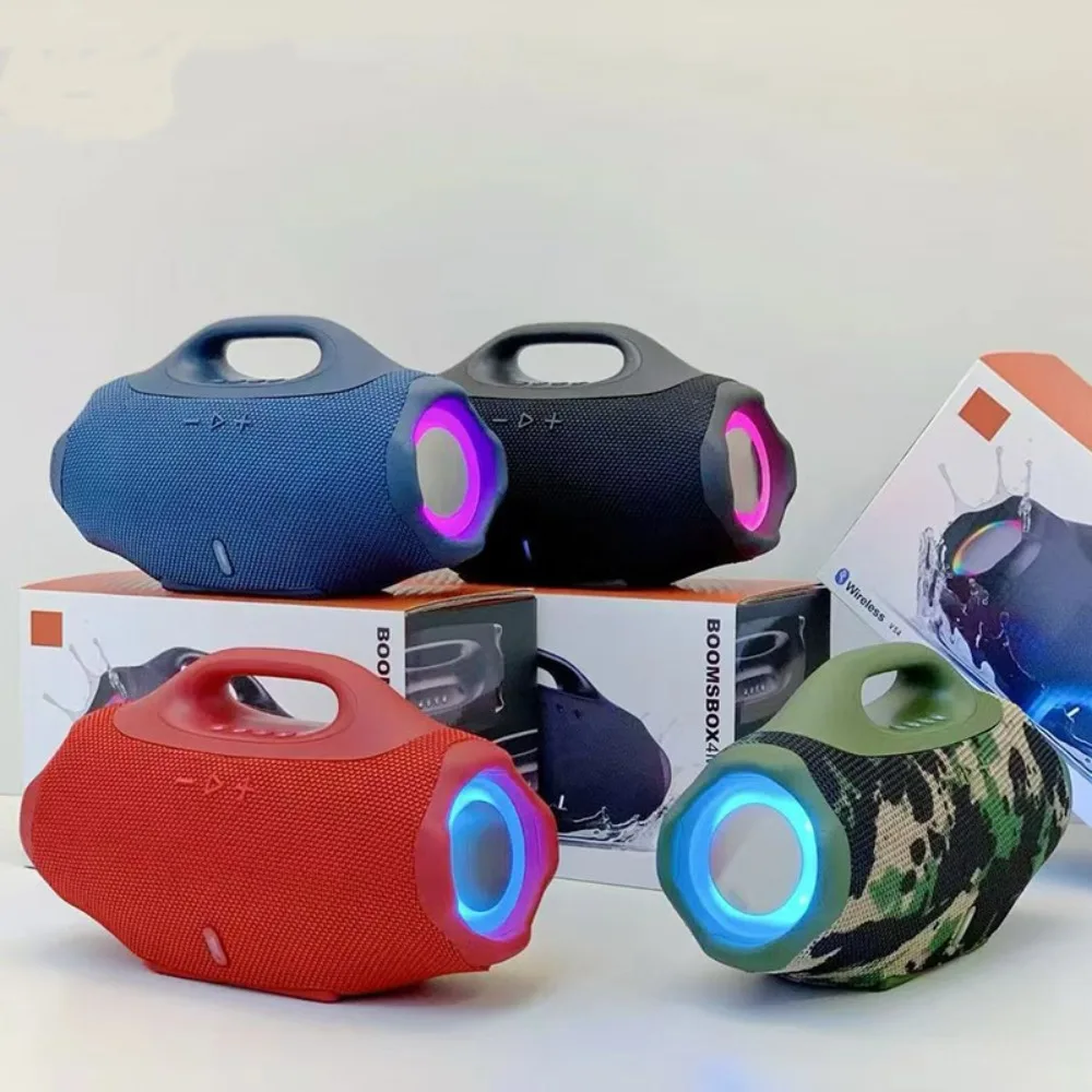 Caixa de Som Bluetooth Boomsbox 4 Mini, Subwoofer Portátil, Áudio Sem Fio à Prova d'Água com Suporte para Cartão TF/USB para Telefone e PC